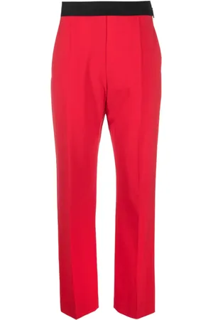 Msgm Pantalon en laine à taille à logo