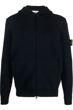 Stone Island Hoodie en maille fine à fermeture zippée