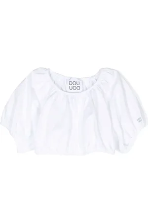 DOUUOD KIDS Blouse crop à épaules dénudées