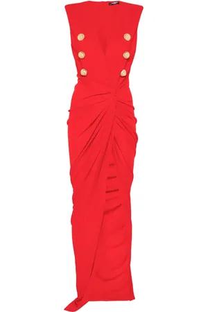Balmain Robe longue en crêpe