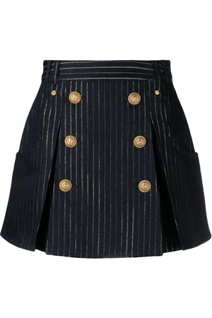 Balmain Minijupe rayée à boutons décoratifs