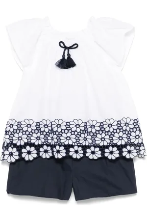 PATACHOU Ensemble blouse-short à fleurs brodées