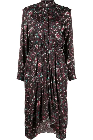 Marant Etoile Robe Okleya mi-longue à fleurs