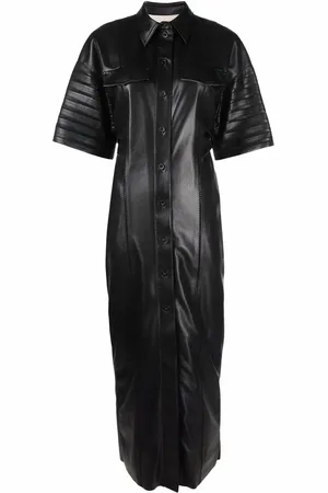 Nanushka Robe-chemise cintrée en cuir artificiel