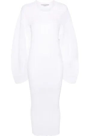 Stella McCartney Robe mi-longue à design plissé