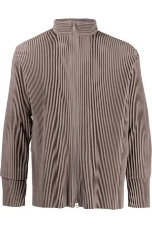 Issey Miyake Veste zippée à design plissé