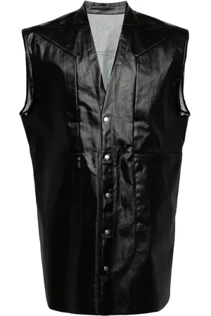 Rick Owens Chemise sans manches en cuir artificiel
