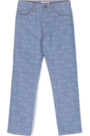 Moschino Jean droit à logo en jacquard