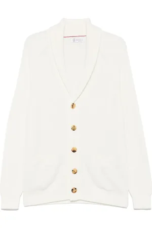 Brunello Cucinelli Cardigan en maille à design nervuré