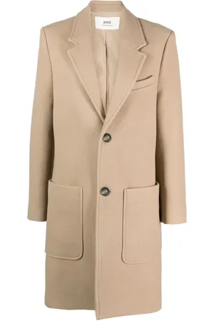Ami Manteau en laine vierge à simple boutonnage