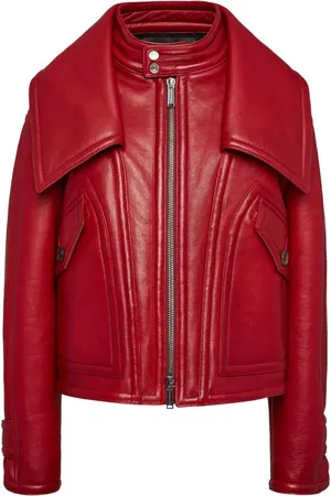 Dsquared2 Veste en cuir à fermeture zippée