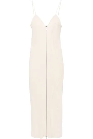Jil Sander Robe longue en maille nervurée