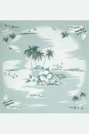 Maison Kitsuné écharpe en coton à imprimé graphique