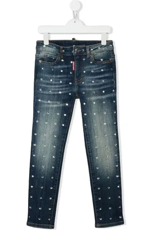 Dsquared2 Jean Swaroski Crystal à effet délavé