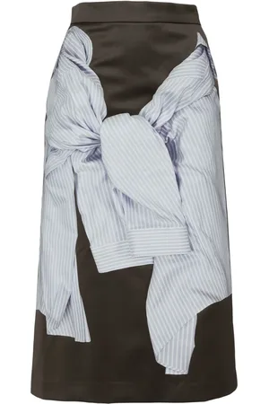 pushBUTTON Jupe mi-longue à imprimé chemise