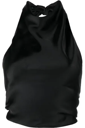 MATTEAU Haut en satin à col bénitier
