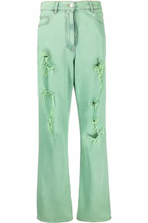 Msgm Jean effet-usé à logo brodé
