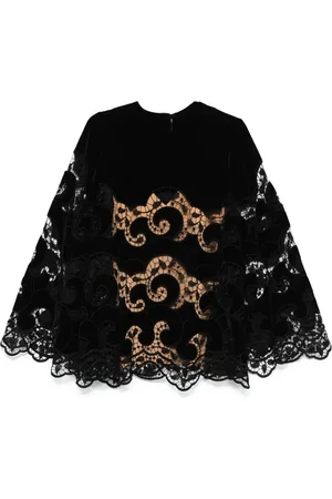 Elie saab Blouse en velours à dentelle brodée