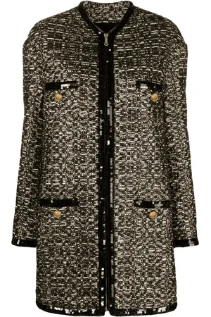 Giambattista Valli Manteau mi-long en maille métallisée
