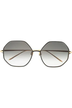 Linda Farrow Lunettes de soleil à monture hexagonale