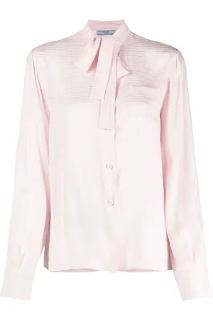 Prada Blouse en jacquard à col lavallière
