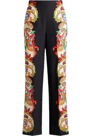 Etro Pantalon en soie à coupe droite