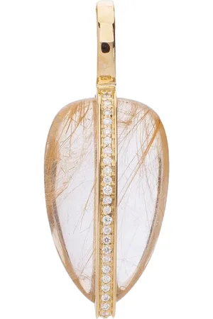 BY PARIAH 14k yellow gold quartz and diamond pendant