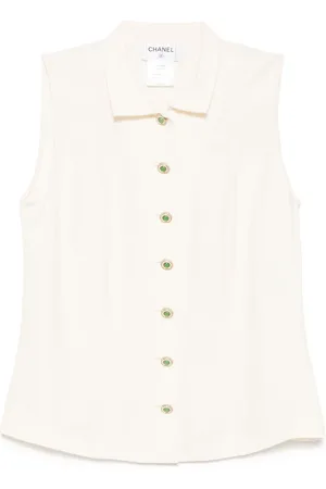 CHANEL Chemise à boutons décoratifs