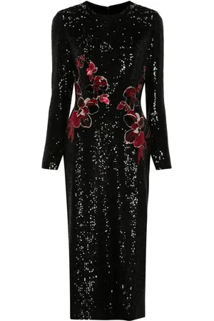 Elie saab Robe longue à fleurs brodées