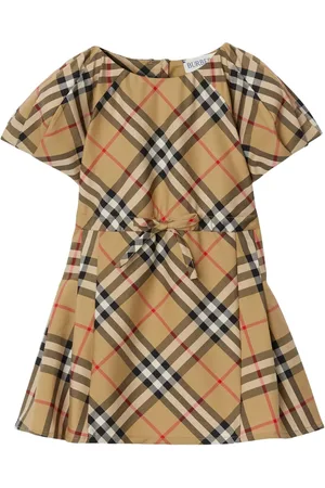 Burberry Robe courte en coton à carreaux