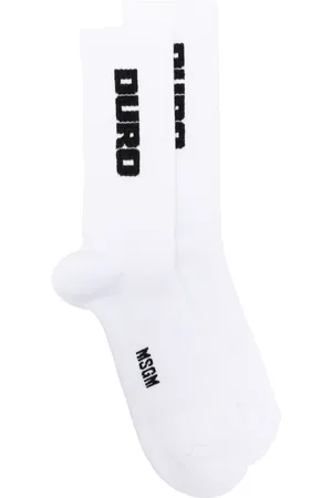 Msgm Chaussettes en coton à logo imprimé