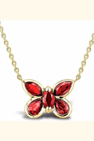 Pragnell Collier en 18ct à pendentif papillon orné de rubis