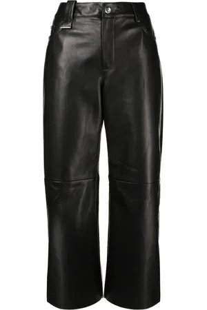 DROME Pantalon ample en cuir à taille haute