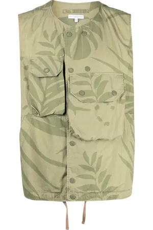 ENGINEERED GARMENTS Gilet en coton à imprimé feuillage