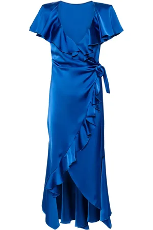 Serafini Robe portefeuille mi-longue à volants