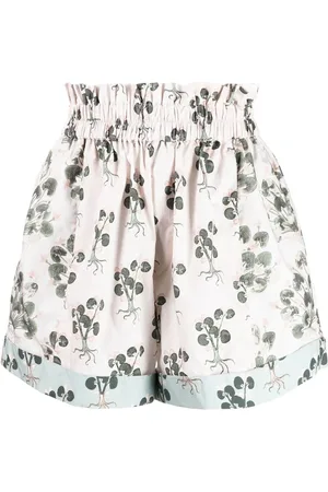 BIYAN Short fleuri à taille froncée