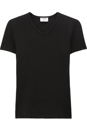 Filippa K T-shirt en maille nervurée à col v