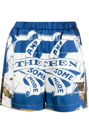 Msgm Short court en soie à imprimé graphique