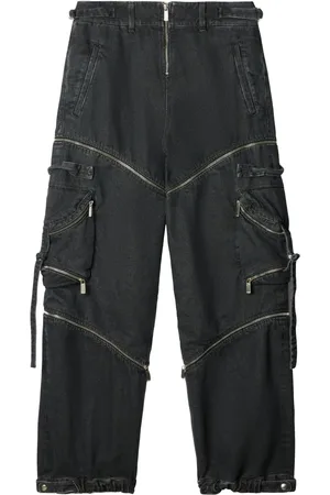 OFF-WHITE Pantalon zippé en jean à poches cargo