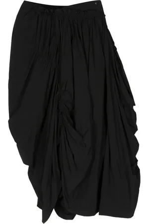 YOHJI YAMAMOTO Asymmetric draped midi skirt