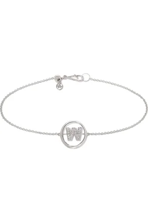 ANNOUSHKA Bracelet en or blanc 18ct à initiale W ornée de diamants