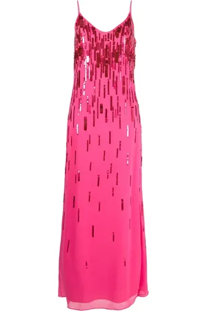 AMEN Robe longue ornée de sequins à col v