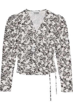 Ganni Blouse cache-cœur à fleurs