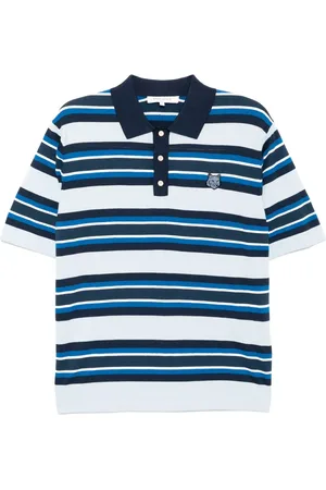 Maison Kitsuné Polo rayé à patch Bold Fox