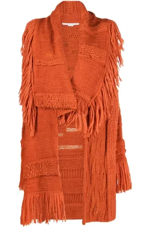 Stella McCartney Manteau asymétrique à franges