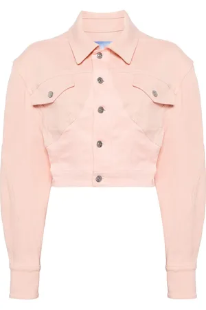 MUGLER Veste en jean à patch logo