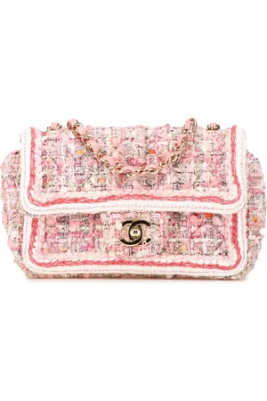 CHANEL Mini sac à bandoulière rectangulaire Classic Tweed Braid Flap (2019)