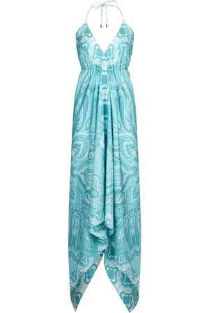 Etro Robe drapée à motif cachemire