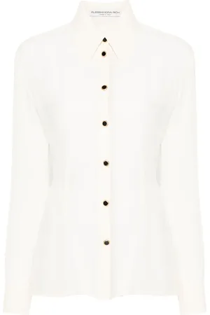 Alessandra Rich Chemise en soie à boutons à ornements