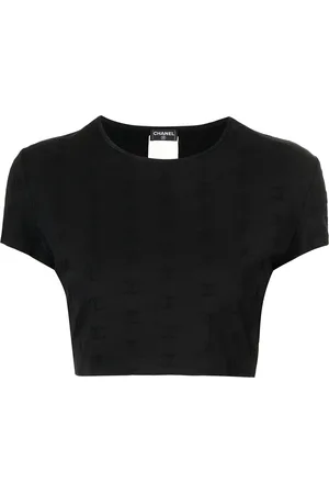 CHANEL Haut crop à logo brodé (1997)